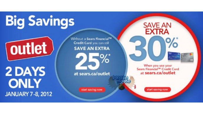 Sears Canada: Save An Extra 25%-30% Off Outlet Prices
