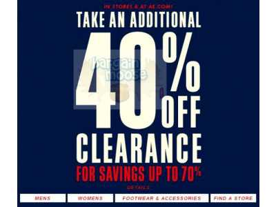 American Eagle, Aerie & 77 kids: Save extra 30% to 40% on Clearance Items