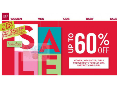 Gap Canada Coupon Code: 25% Off Regular Priced Styles 23 December Only