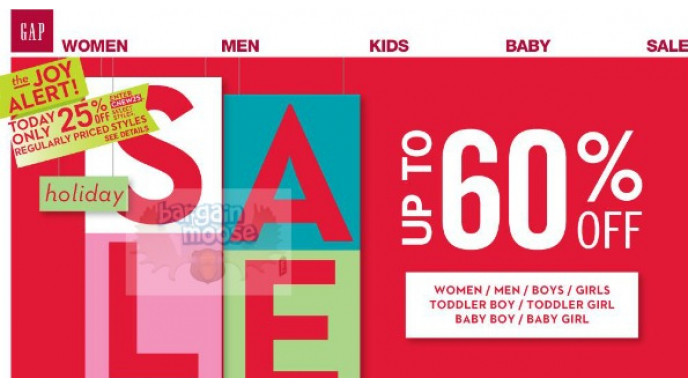 Gap Canada Coupon Code: 25% Off Regular Priced Styles 23 December Only