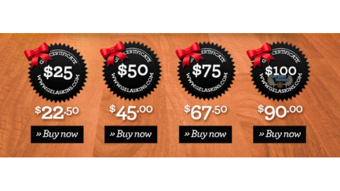 Gelaskins Canada: 10% Off Gift Certificates
