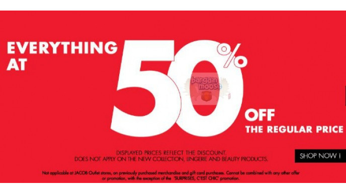 Jacob Canada: Save 50% on All Regular Priced Items