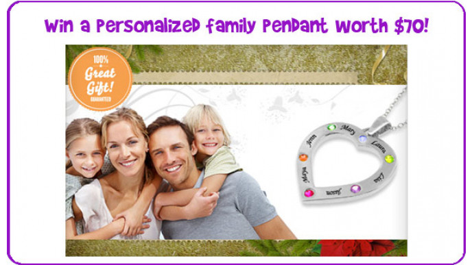 Bargainmoose Super Christmas Gift Giveaway Part 10 – Win a Personalized Family Pendant worth $89!
