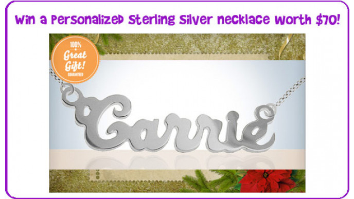 Bargainmoose Super Christmas Gift Giveaway Part 9 – Win a Personalized Sterling Silver Necklace worth $70!