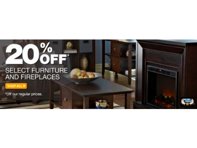 Home Depot Canada: Online Sale, 20% Off Furniture and Fire Places Plus up to 75% Off select Items