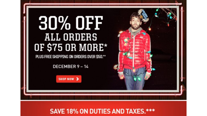 Puma Canada: 30% off $75 + Free Shipping