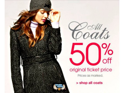 Rickis Canada: All Coats 50% Off Original Price and 70% Off Clearance Items