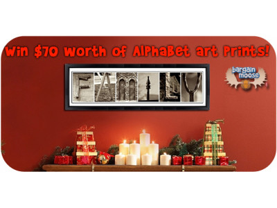 Bargainmoose Super Christmas Gift Giveaway Part 1 - Win $70 Alphabet Art Prints! 