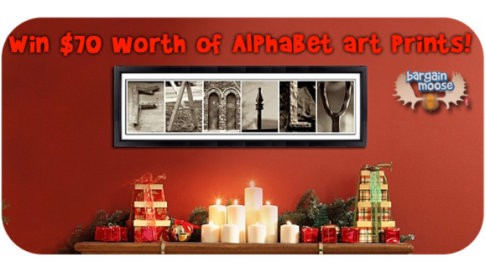 Bargainmoose Super Christmas Gift Giveaway Part 1 - Win $70 Alphabet Art Prints!