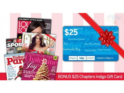 For $32: Get Chapters $25 Gift Card & 2 Rogers Magazine Subs @ rdeals.ca