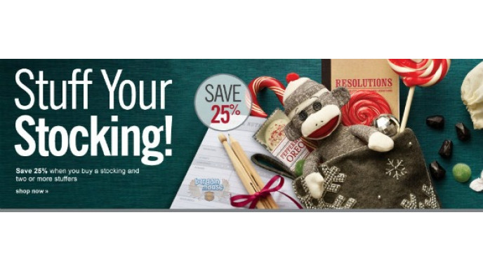 Chapters Canada: Buy A Stocking And 2 Stuffers For 25% Off