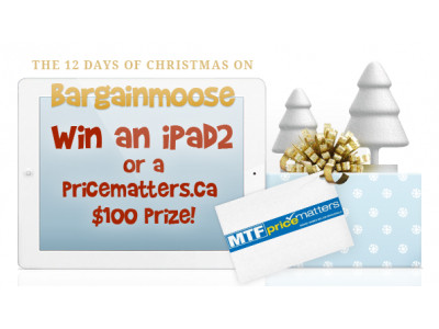 Day 3 Christmas Contest: $100 Pricematters.ca vouchers & extra iPad 2 entries! 