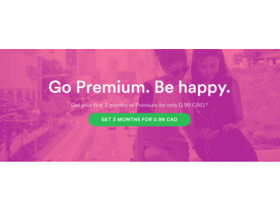 Spotify: 3 Months Premium only 99¢ (Worth $29.97)