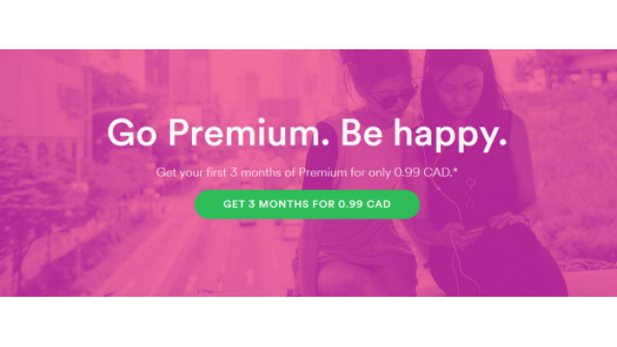Spotify: 3 Months Premium only 99¢ (Worth $29.97)