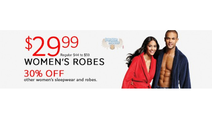 The Bay Canada: Women's Robes $29.99 (Reg. $44 - $59)