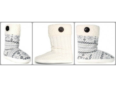 Christmas Gift Idea: Sweater Knit Bootie Slippers were $50 now $24 @ Hudson's Bay