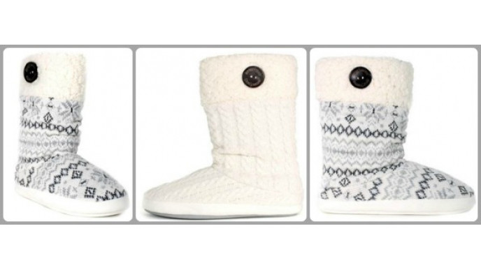 Christmas Gift Idea: Sweater Knit Bootie Slippers were $50 now $24 @ Hudson's Bay