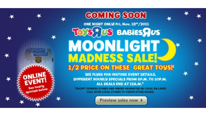 Toys R Us Canada: Moonlight Madness Sale - Nov. 18 6pm-12am