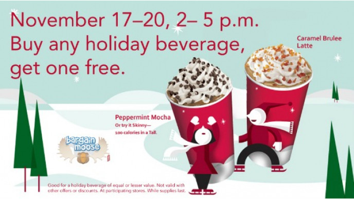 Starbucks Canada: BOGO Free Holiday Drinks Nov 17-20