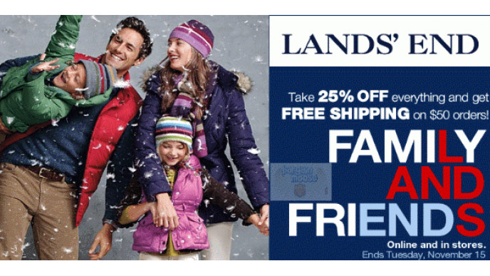 Land's End: 25% Off Plus Free Shipping