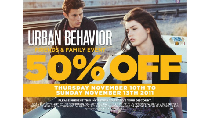 Urban Behavior Canada: Save 50% Printable Coupon