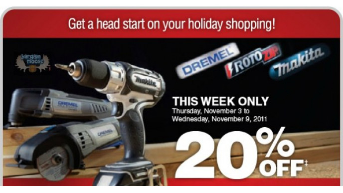 Home Depot Canada: 20% off Dremel, Rotozip and Makita Tools