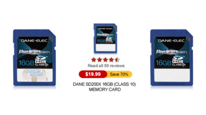 The Source: 70% Off Dane 16GB Class 10 SDHC Memory Card $19.99 (reg. $69.99)