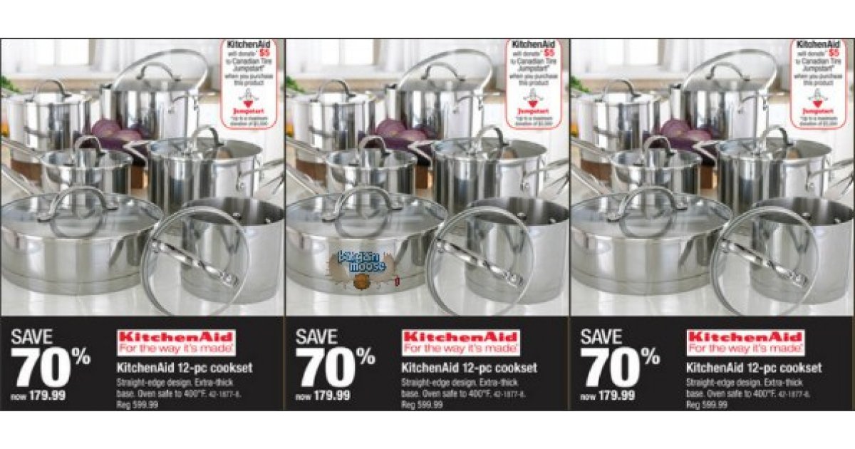 Canadian Tire KitchenAid 12piece Straightedge Cookware Set 179.99