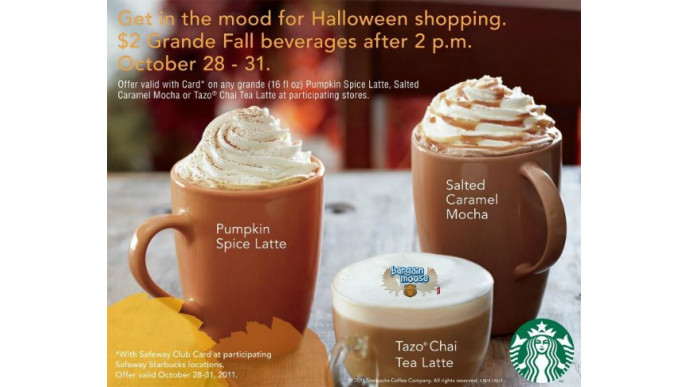 Safeway Starbucks: $2 Grande Drinks After 2 pm