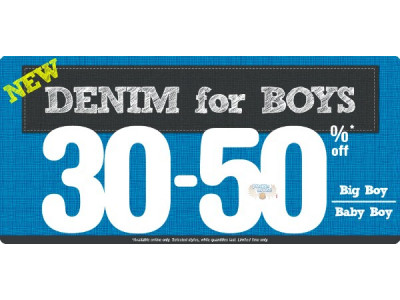 Please Mum: 30% Off Outerwear, 30 - 50% off Boy's Denim