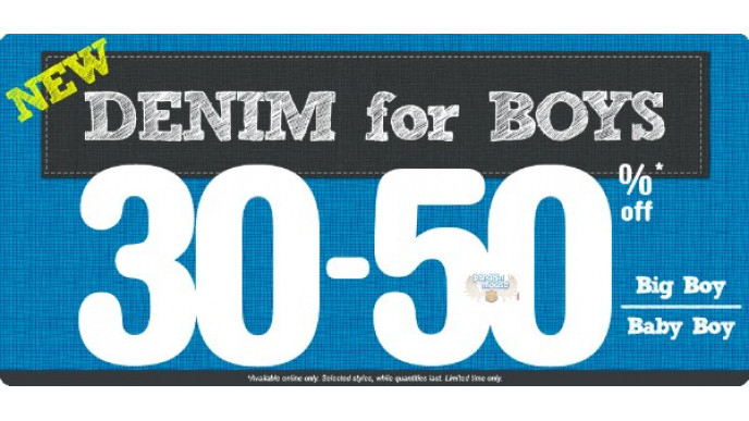 Please Mum: 30% Off Outerwear, 30 - 50% off Boy's Denim