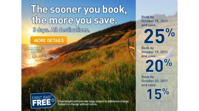 West Jet Canada: Save 15-25% Off Flights