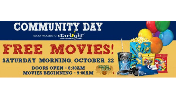 Canadian Freebies: Cineplex Canada Free Movie Day October 22nd