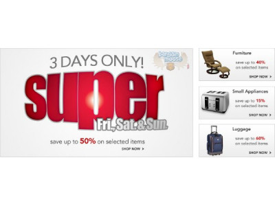 Sears Canada: Super Fri, Sat & Sun - Up to 50% Off