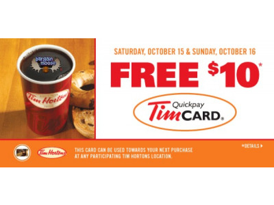 Shoppers Drug Mart: $10 Tim Card With $50 Spend (15-16 Oct)