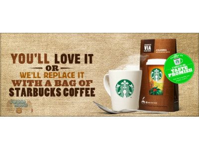 Starbucks Via Instant Coffee Guarantee