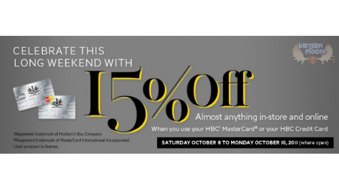 The Bay Canada: 15% Off With HBC Card (Oct 10)