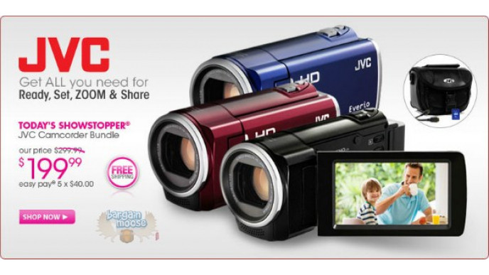 The Shopping Channel: JVC HD Everio GZ-HM30 Camcorder Bundle $199.99 (Save $100)