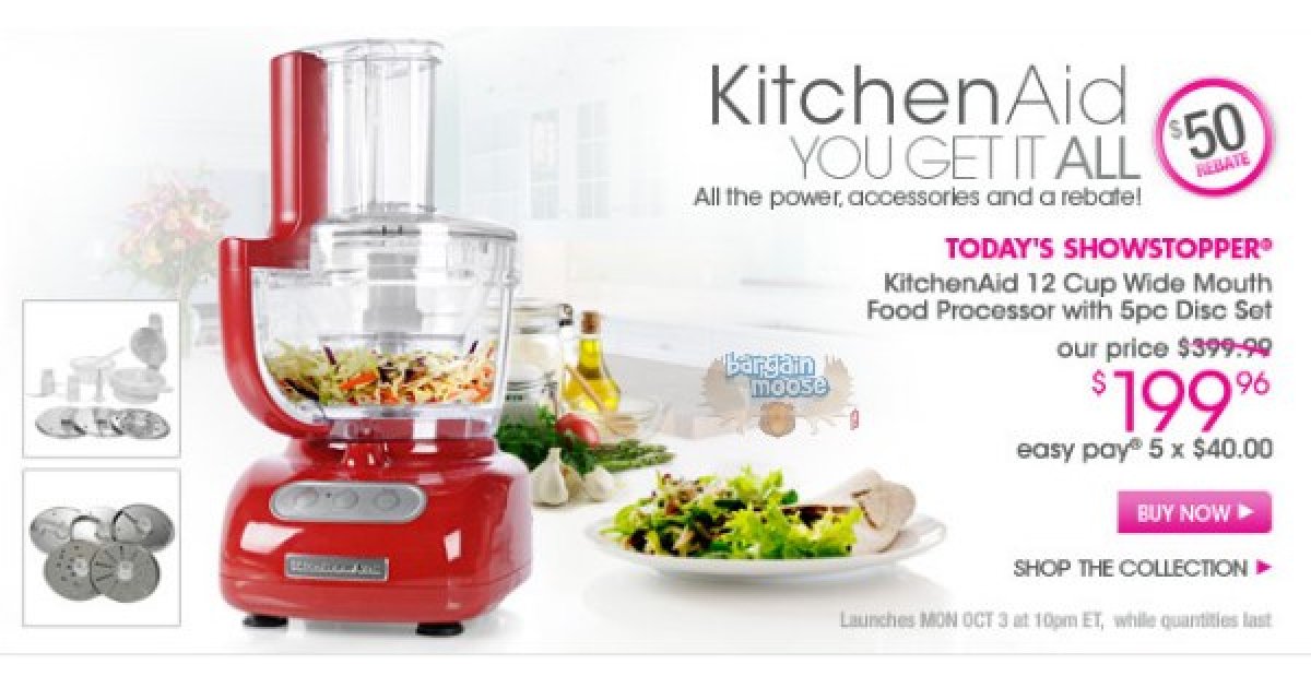 The Shopping Channel KitchenAid 12 Cup Food Processor + Disc Set + 50