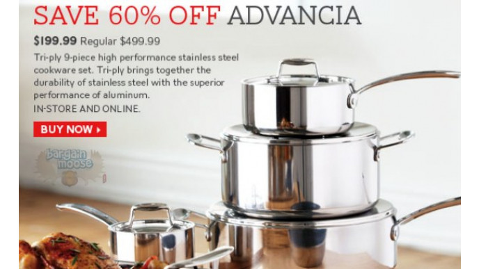 The Bay Canada: 60% Off Advancia 9 Piece Cookware Set - Now $199.99