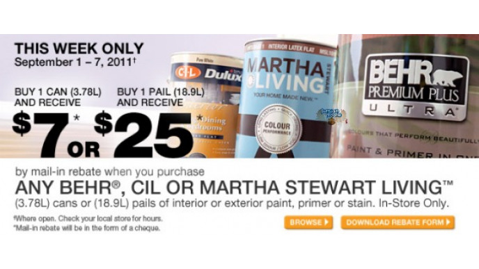 Home Depot Canada: Save $7 - $25 Paint Rebate
