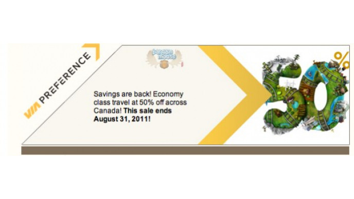 Via Rail Canada: 50% Off Travel