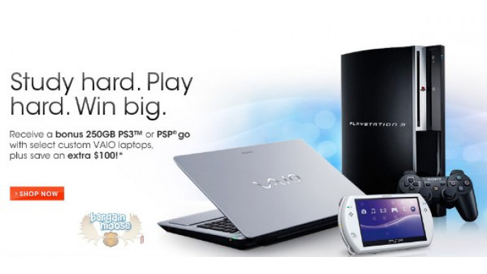 Sony Style Canada: Get $100 Off + a Free PS3 or PSP Go with Select Laptops