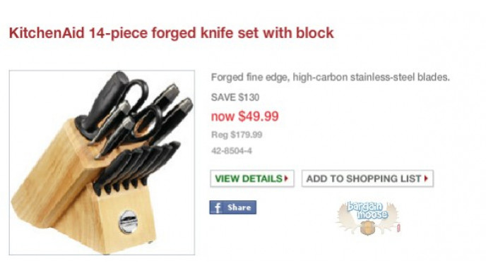 Canadian Tire: KitchenAid Forged Knife Set 70% Off (In Store)