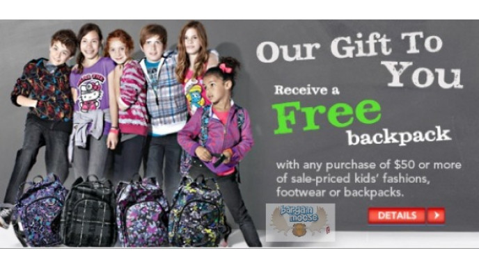 Sears Canada: Free Backack With $50 Kids Sale Priced Purchase