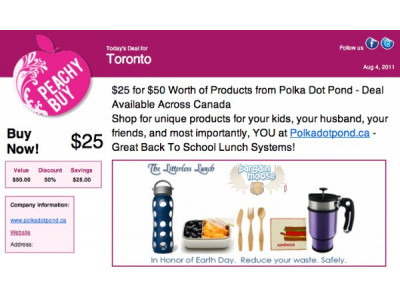 Peachy Buy: $25 for $50 Worth of Products from Polka Dot Pond 