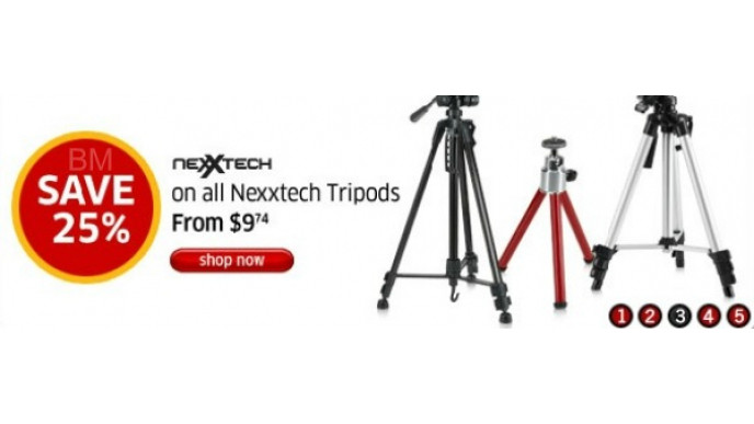 The Source: 25% Off Nexxtech Tripods
