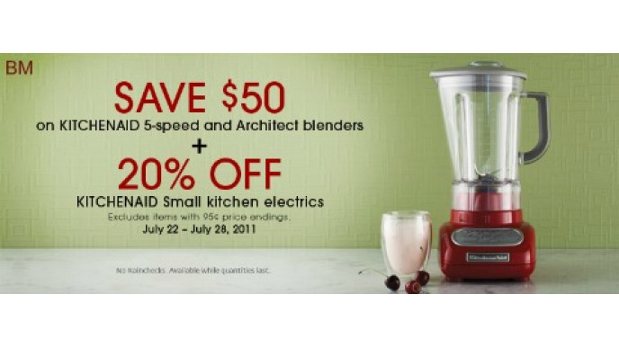 The Bay Canada: 20% off Small Kitchenaid Appliances and $50 Off Blenders