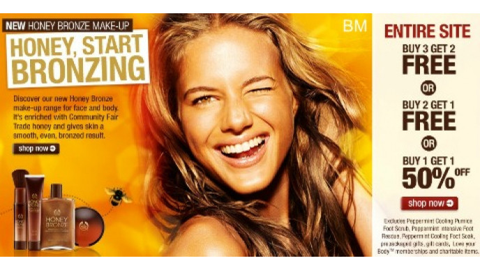 The Body Shop: B3G2 Free, B2G1 Free, or Buy 1 Get 1 50% Off 