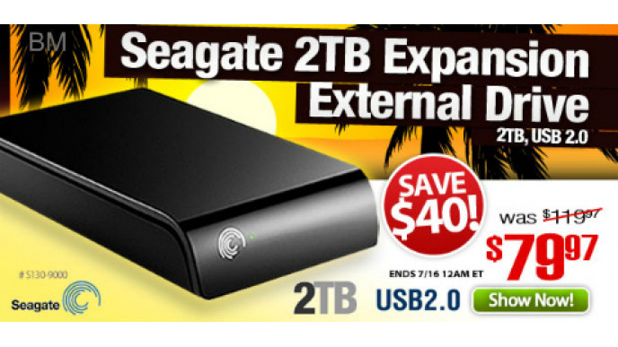 Tiger Direct Canada: Seagate 2TB External Drive $79.97 ( Was $119.97)